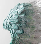SOGA 86cm Silver Winged Figure Sculpture with Marble Base