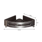 Black Wall-Mounted Triangular Bathroom Storage Rack with Hooks