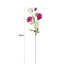 85cm Blue Glass Floor Vase and 12pcs Dark Pink Artificial Flower Set