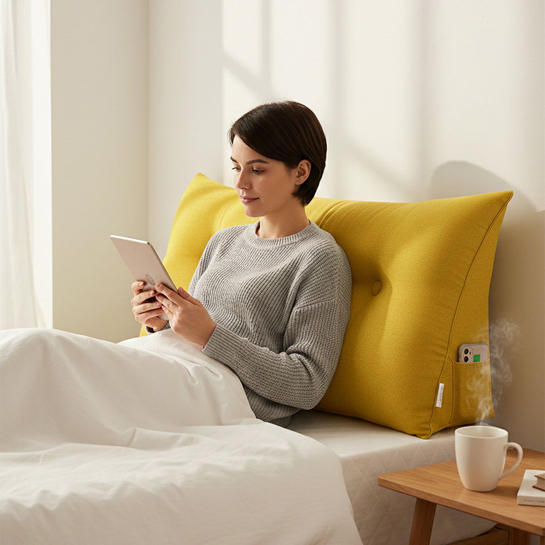 SOGA 100cm Yellow Wedge Bed Cushion