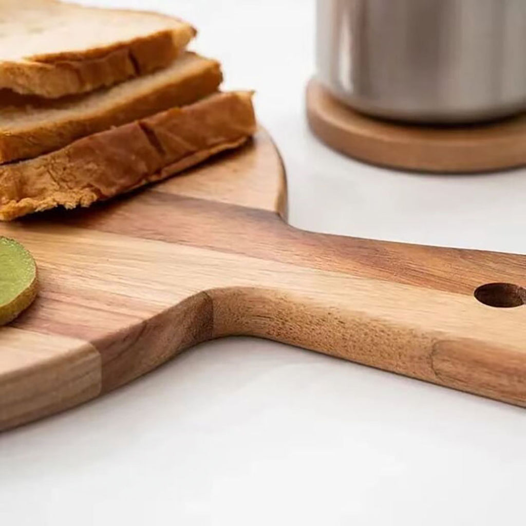 SOGA 42cm Round Acacia Serving & Cutting Board