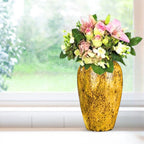 30x19cm Yellow Medium Ceramic Flower Vase Elegant Living Room Home Decor
