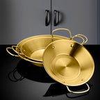 SOGA 25cm Dry Pot And crafted with 201 Material in Gold for Kitchen Essentia