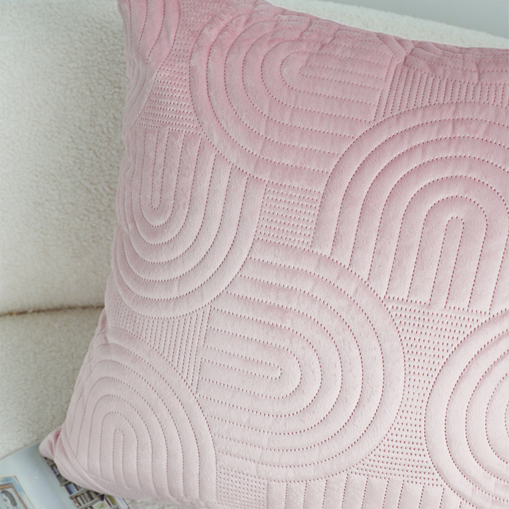 SOGA 50cm Pink Textured Geometric Pattern Decorative Throw Pillow