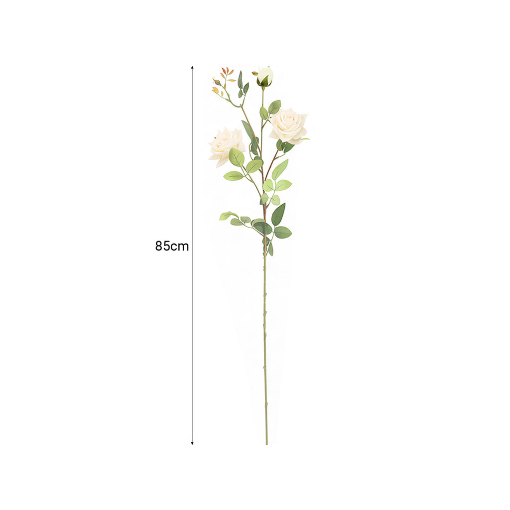 85cm Blue Glass Floor Vase and 12pcs White Artificial Flower Set