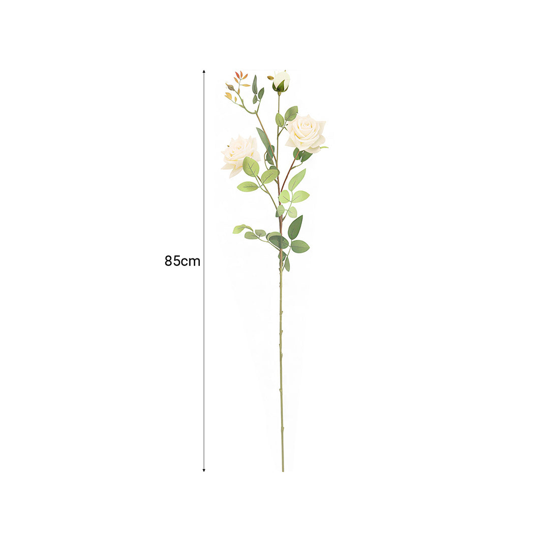 85cm Blue Glass Floor Vase and 12pcs White Artificial Flower Set