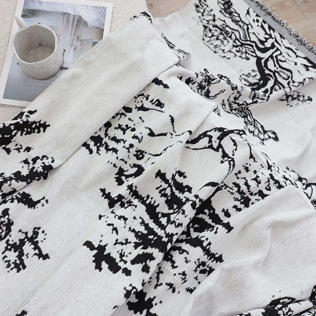 SOGA One-seater White Sofa Cover Tree Print 130x180cm Polyester