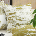 50cm Throw Pillow White and Olive Green Deluxe Polyester Fiber