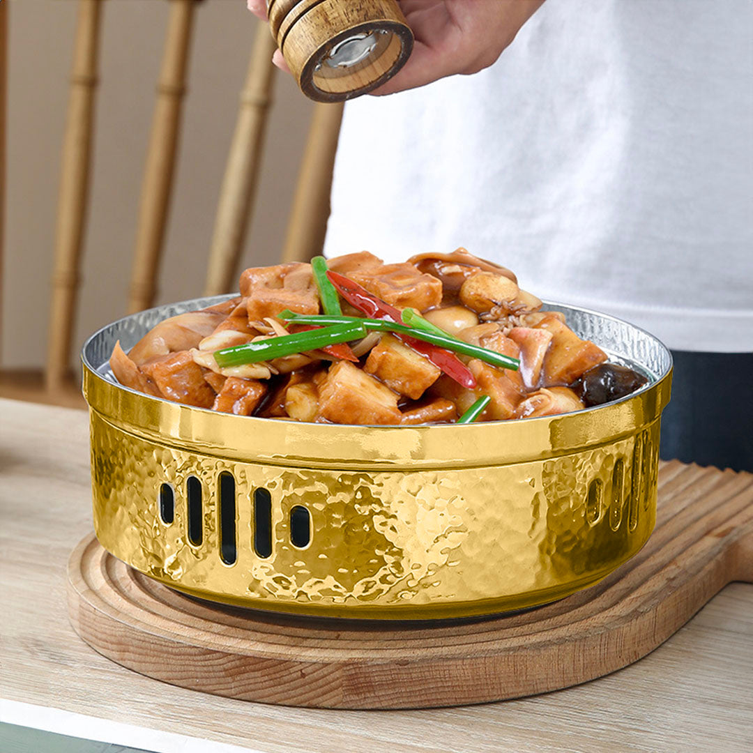 26cm Dry Pot with Hammered Texture for Kitchen essential