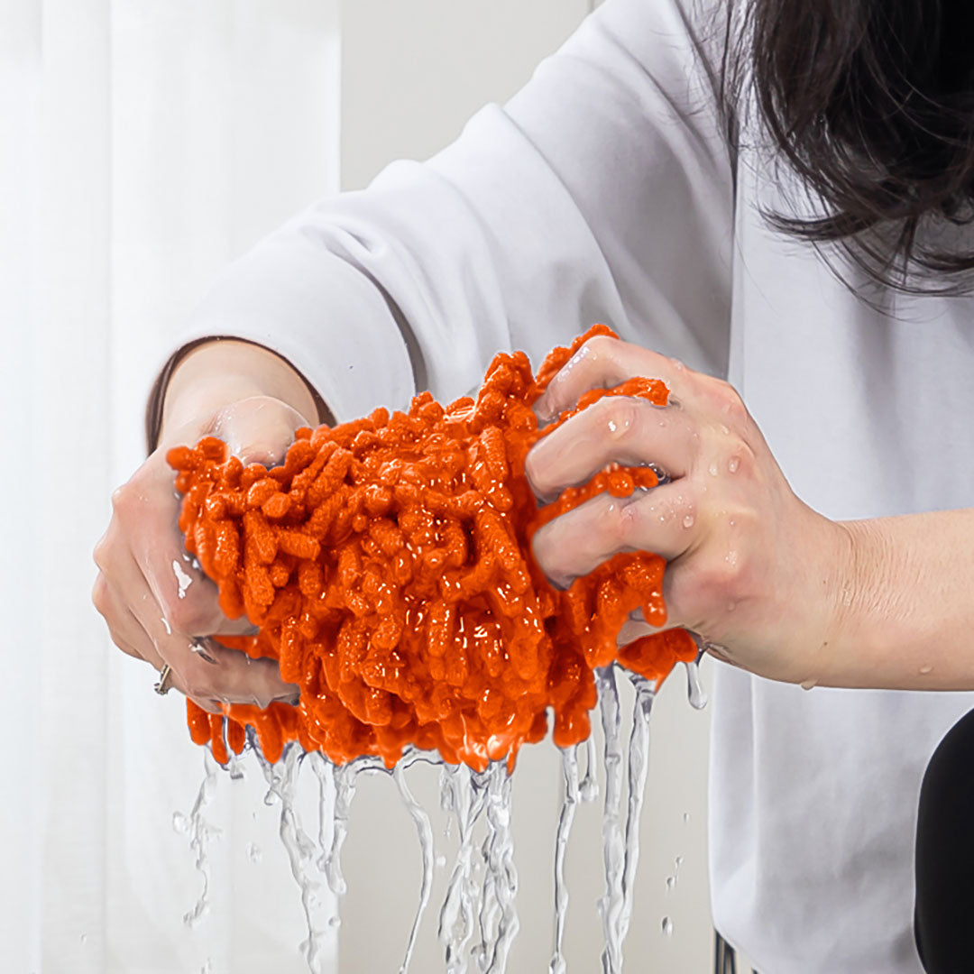 80x12 Orange Microfiber Flat Mop Pads Rotating Dust Remover