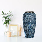 35x17cm Blue with White Mini Floral Large Ceramic Flower Vase