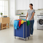 Stainless Square Linen Cart Blue
