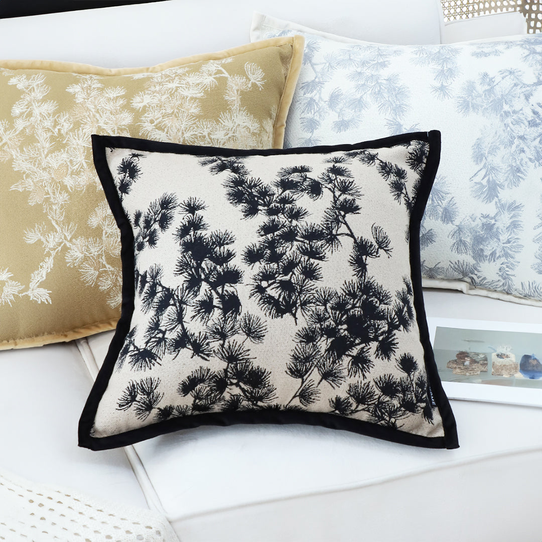 45cm Throw Pillow Black and White