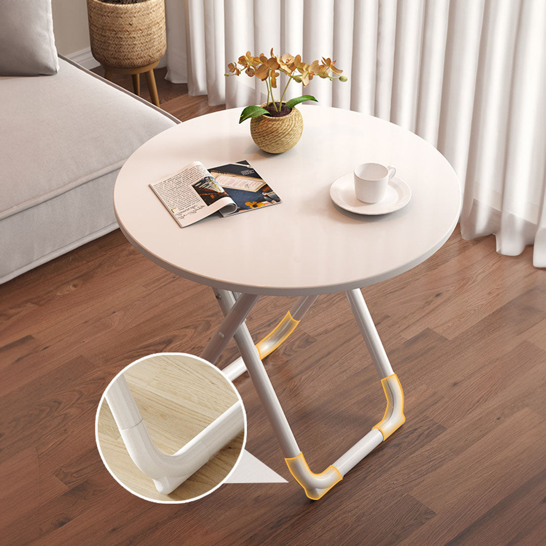 80cm White Modern Minimalist Table with Sleek Surface