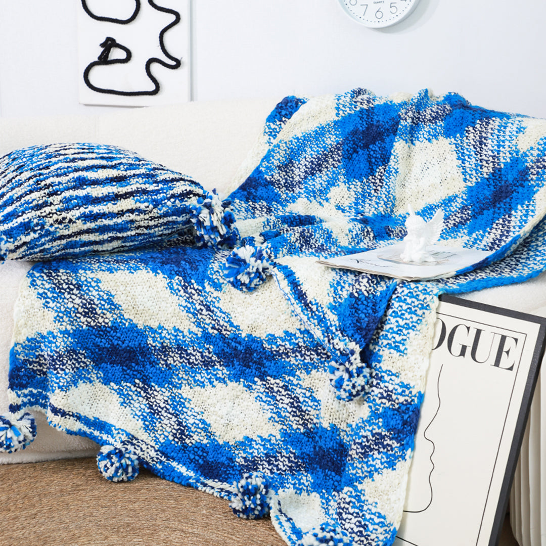 90x200cm Throw Blanket  Blue Deep Sea Gradient Dyed Art