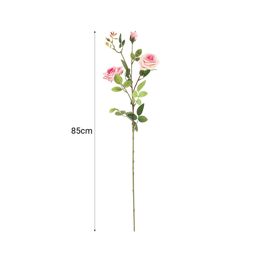 67cm Blue Glass Floor Vase and 12pcs Pink Artificial Flower Set