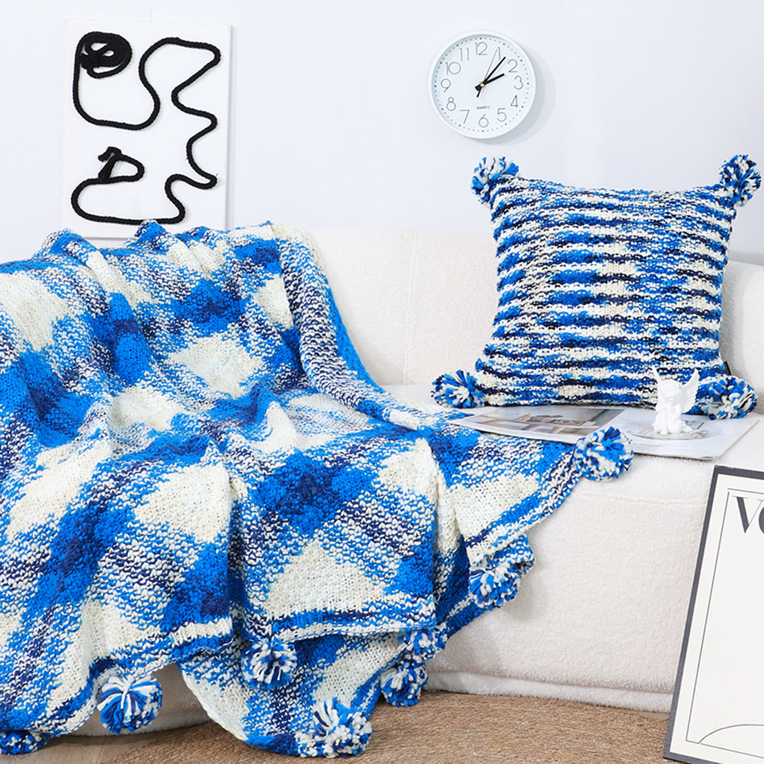 90x200cm Throw Blanket  Blue Deep Sea Gradient Dyed Art