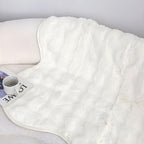 SOGA One-seater White Faux Fur Throw Blanket 90x90cm Polyester