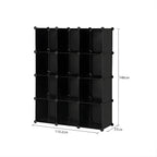 4 Tier 12-Cube Black Portable Wardrobe