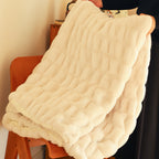 SOGA 150x200cm Throw Blanket White Double Layer Rabbit Fur Cozy