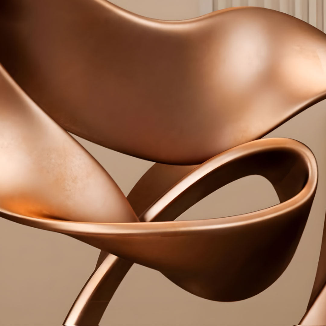 SOGA 45cm Bronze Ribbon Sculpture – Home Décor