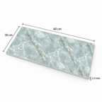 SOGA Peel & Stick Floor and Wall Tiles 30 x 60cm 10 Pack Jade Faux Marble