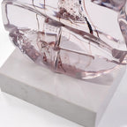 SOGA 75cm Transparent Crystal Violin Fiberglass Sculpture with Artificial Marble Base for Modern Home Décor
