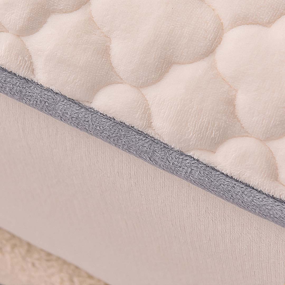 138cm Beige Wide Mattress Cover Clover Design