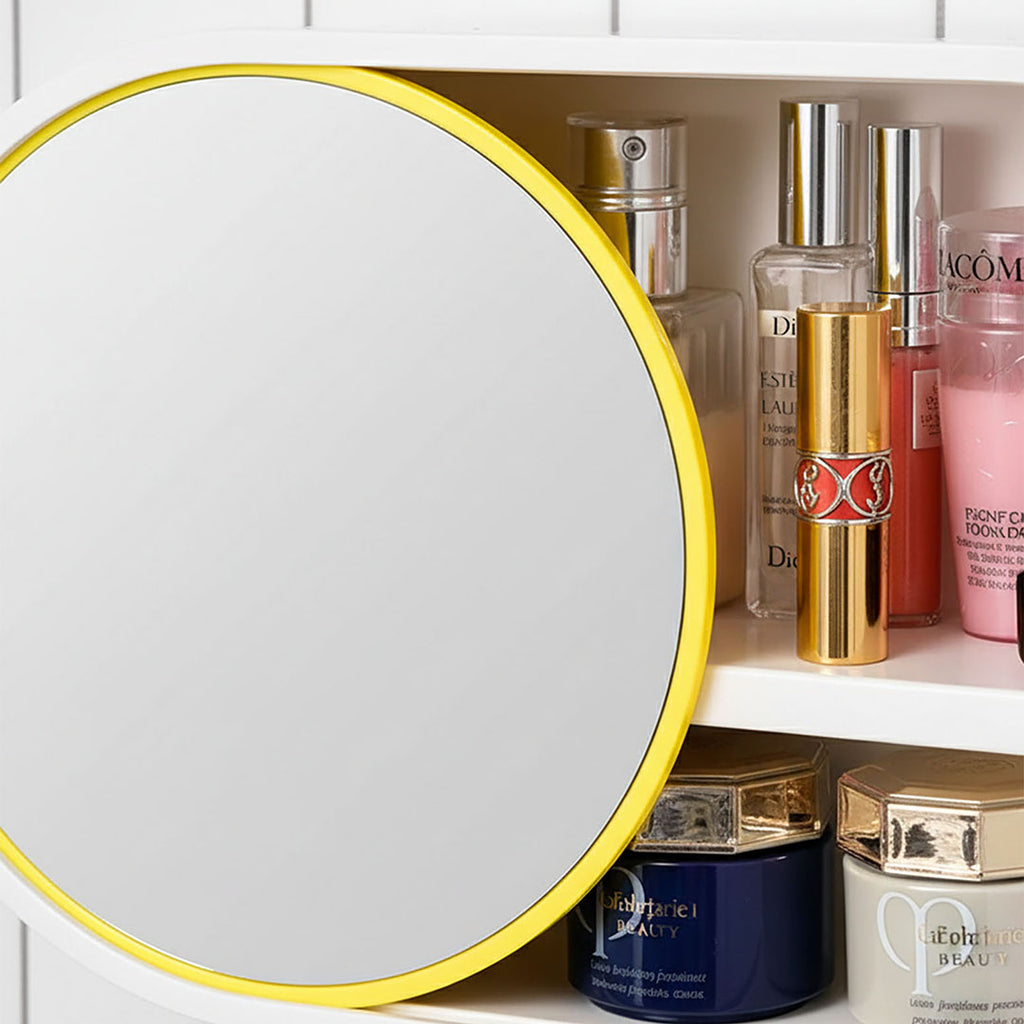 39cm Oval Wall-Mounted Mirror Storage Box