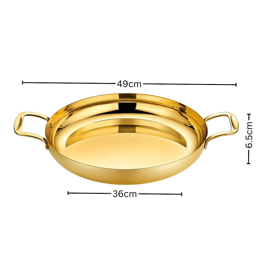 36cm Seafood Dry Pot  Gold Color with Durable for Kitchen Essential