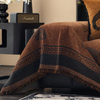 SOGA Four-seater Brown Sofa Cover Leopard Print 180x420cm Polyester