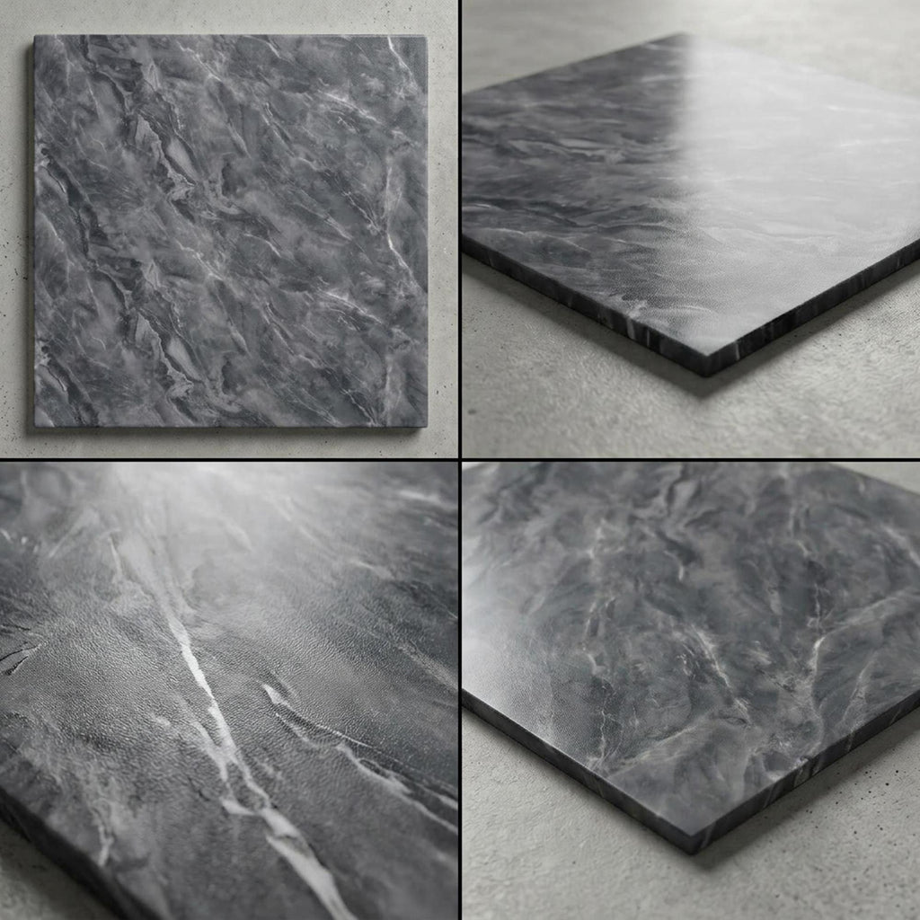 SOGA Peel & Stick Floor and Wall Tiles 30 x 30cm 10 Pack Grey Faux Marble
