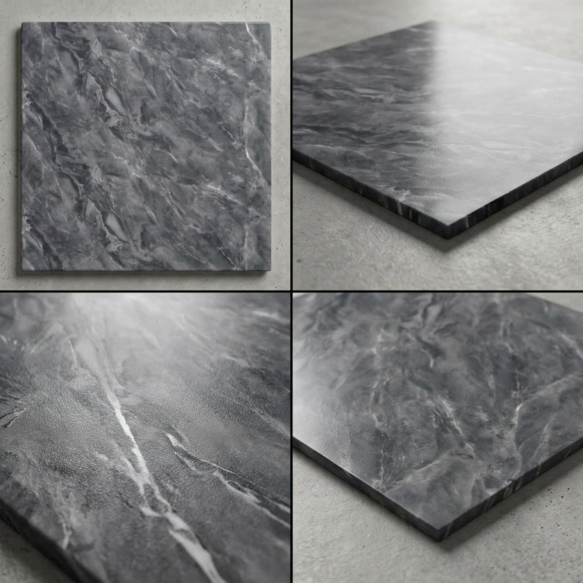 SOGA Peel & Stick Floor and Wall Tiles 30 x 30cm 10 Pack Grey Faux Marble