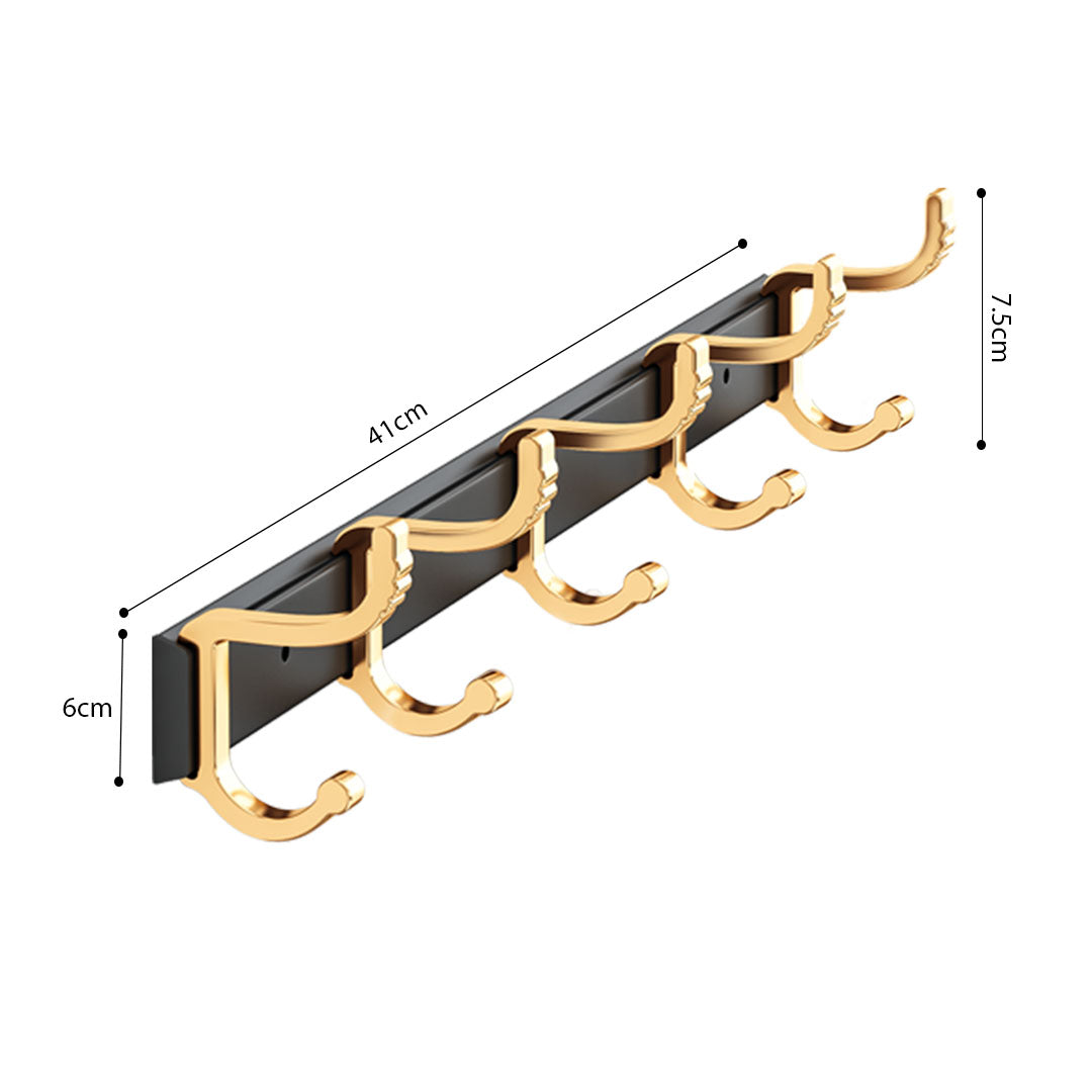 41cm Wall Mounted Towel Rack with Durable Hooks