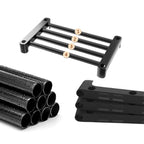 16-Shelf Tier Shoe Storage with Side Hooks Black