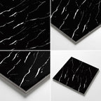 SOGA Peel & Stick Floor and Wall Tiles 30 x 30cm 10 Pack Black Faux Marble