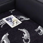 SOGA Two-Seater Black Leopard Print 90x160cm Throw Blanket Sofa Cover