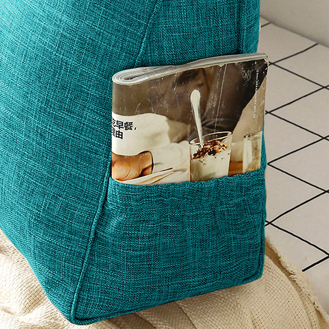 SOGA 100cm Blue Green Wedge Bed Cushion