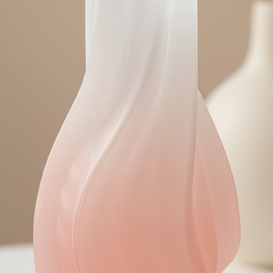 SOGA 32cm Pink Glass Vase Art Blown Hand Flower Tall Vintage Art Vases