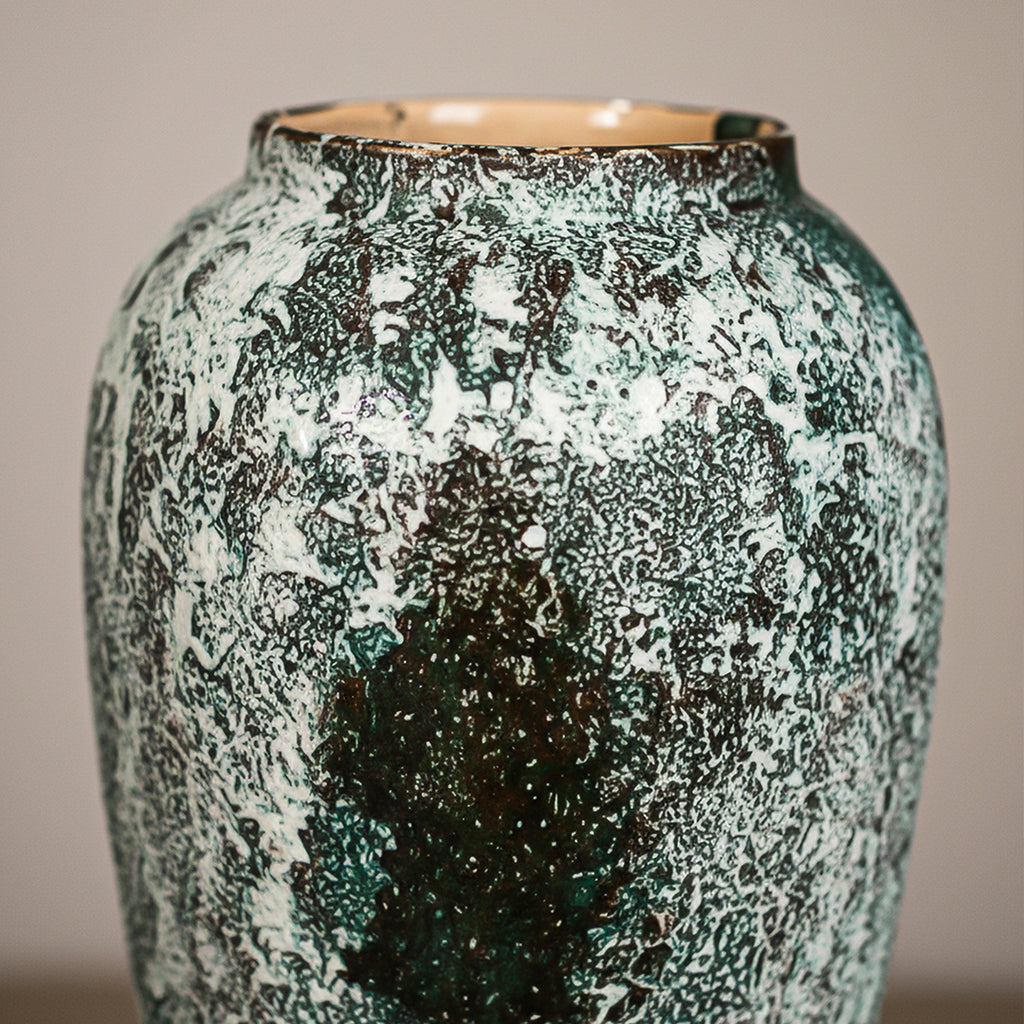 SOGA 30x19cm Green Medium Ceramic Flower Vase Elegant Living Room Home Decor