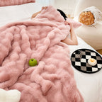 SOGA 200cm Pink Fur Fuzzy Super Soft and Cozy Fluffy Throw Blanket