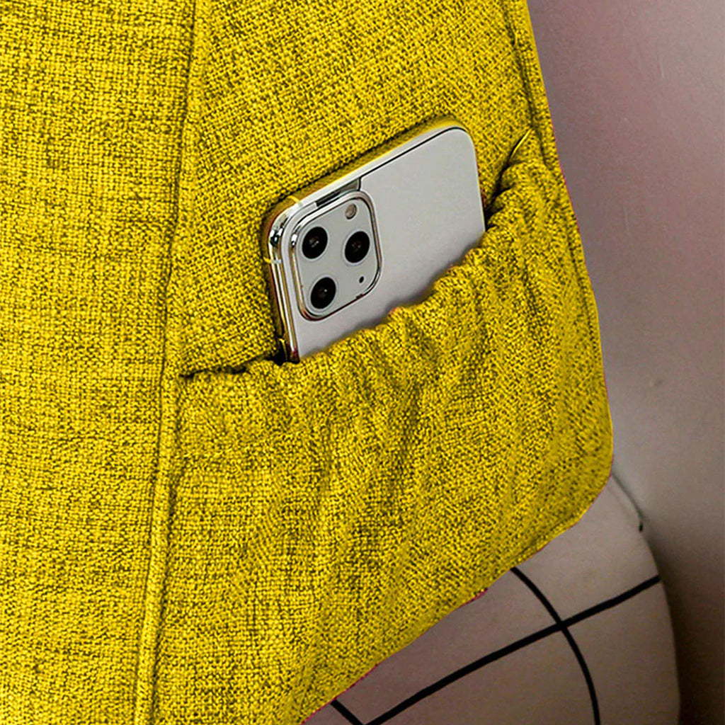 SOGA 120cm Yellow Triangular Wedge Bed Pillow Headboard Backrest