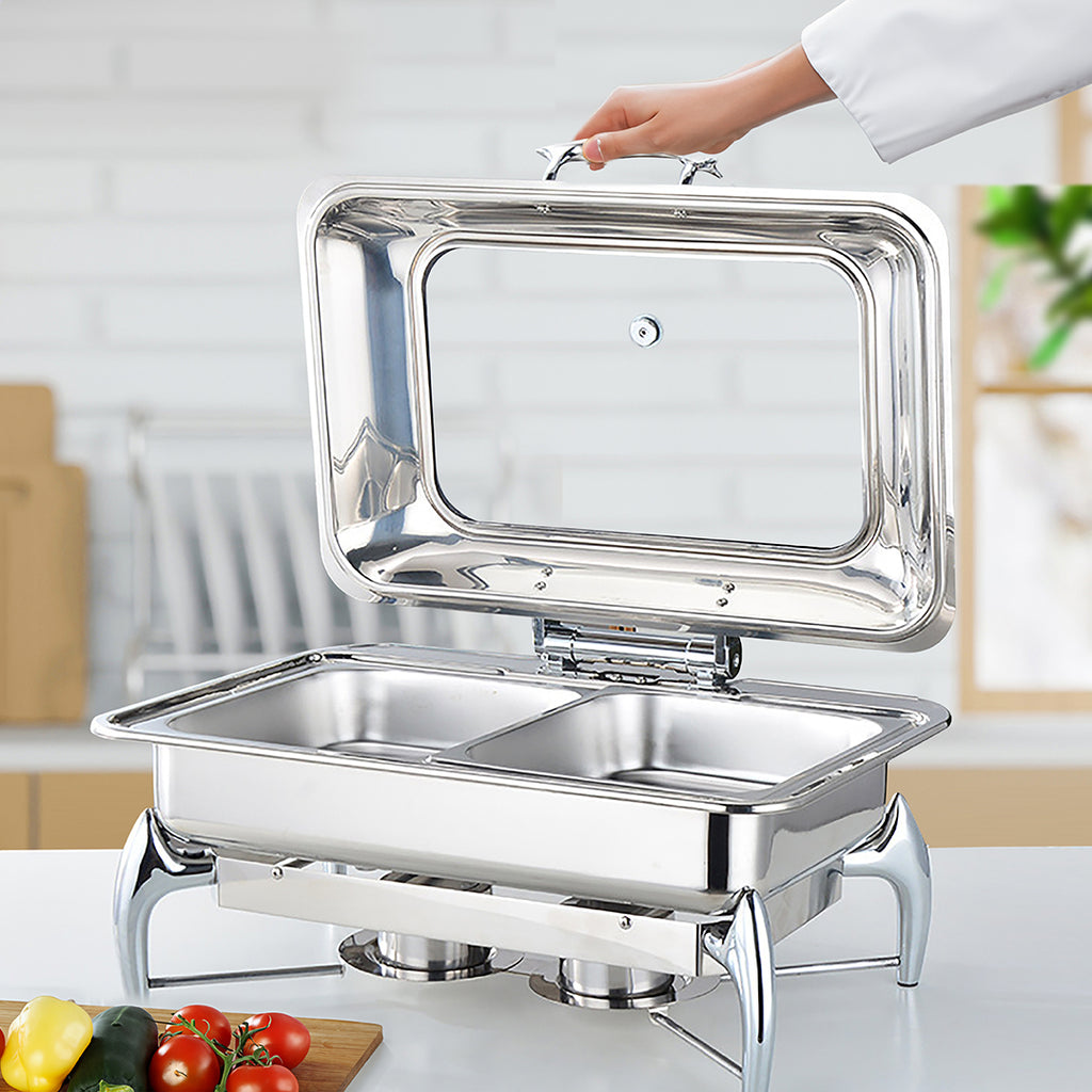 Stainless Steel Rectangular Chafing Dish with Top Lid