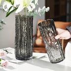 SOGA 30.5cm Handcrafted Grey Glass Vase Classic Design for Home Decor