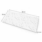 SOGA Peel & Stick Floor and Wall Tiles 30 x 60cm 10 Pack White Faux Marble