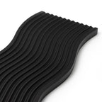 SOGA 39cm Black Ribbed Beech Wood Serving Tray