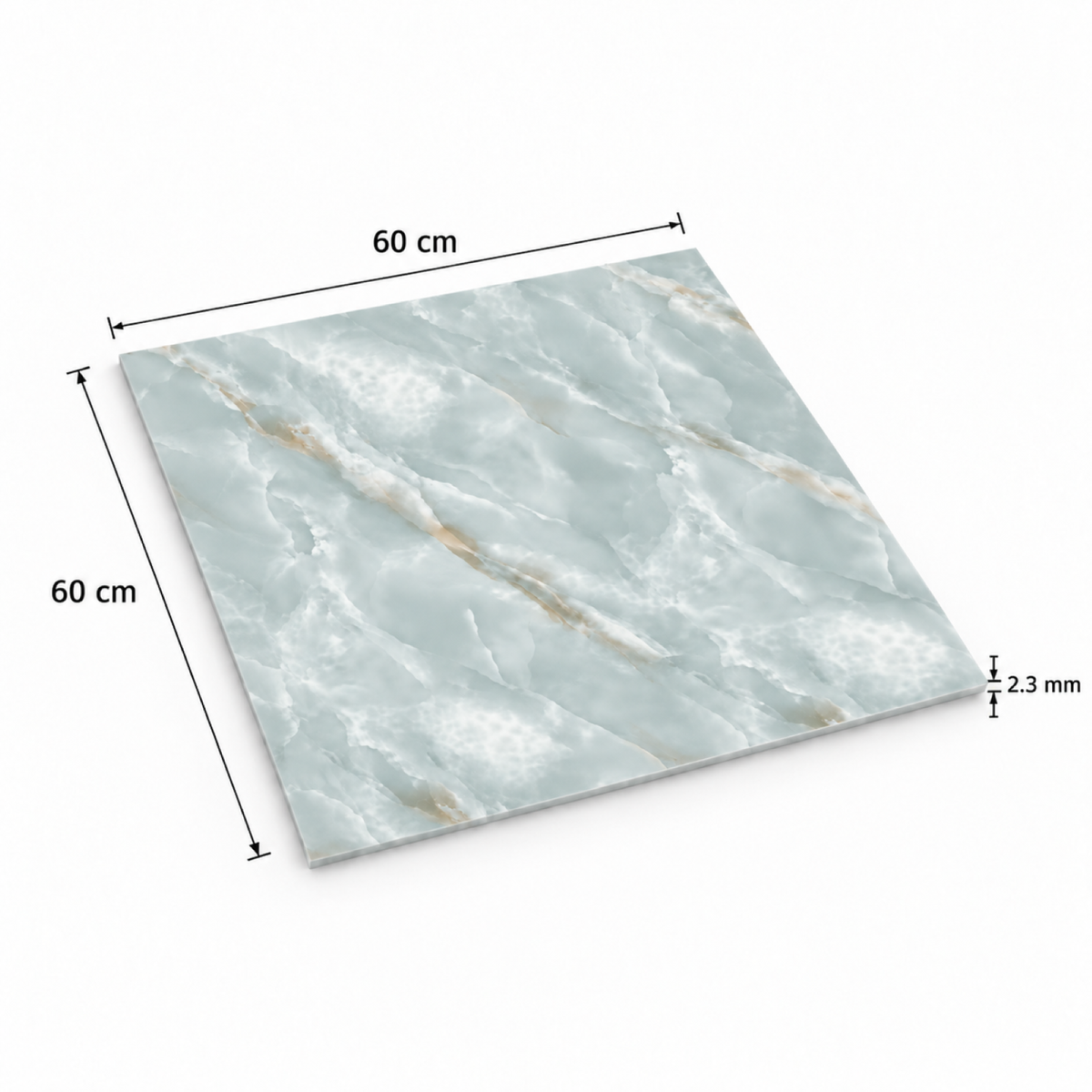 SOGA Peel & Stick Floor and Wall Tiles 60 x 60cm 10 Pack Jade Faux Marble