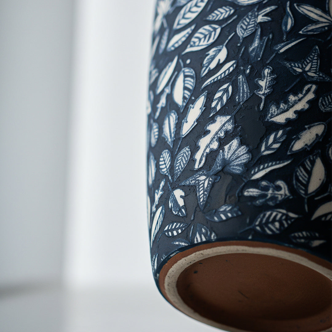 35x17cm Blue Large Ceramic Flower Vase Elegant Living Room Home Decor