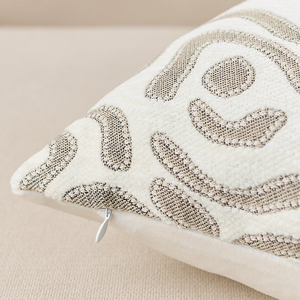 SOGA 50cm Gray White Abstract Swirl Pattern Decorative Throw Pillow