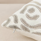 SOGA 50cm Gray White Abstract Swirl Pattern Decorative Throw Pillow